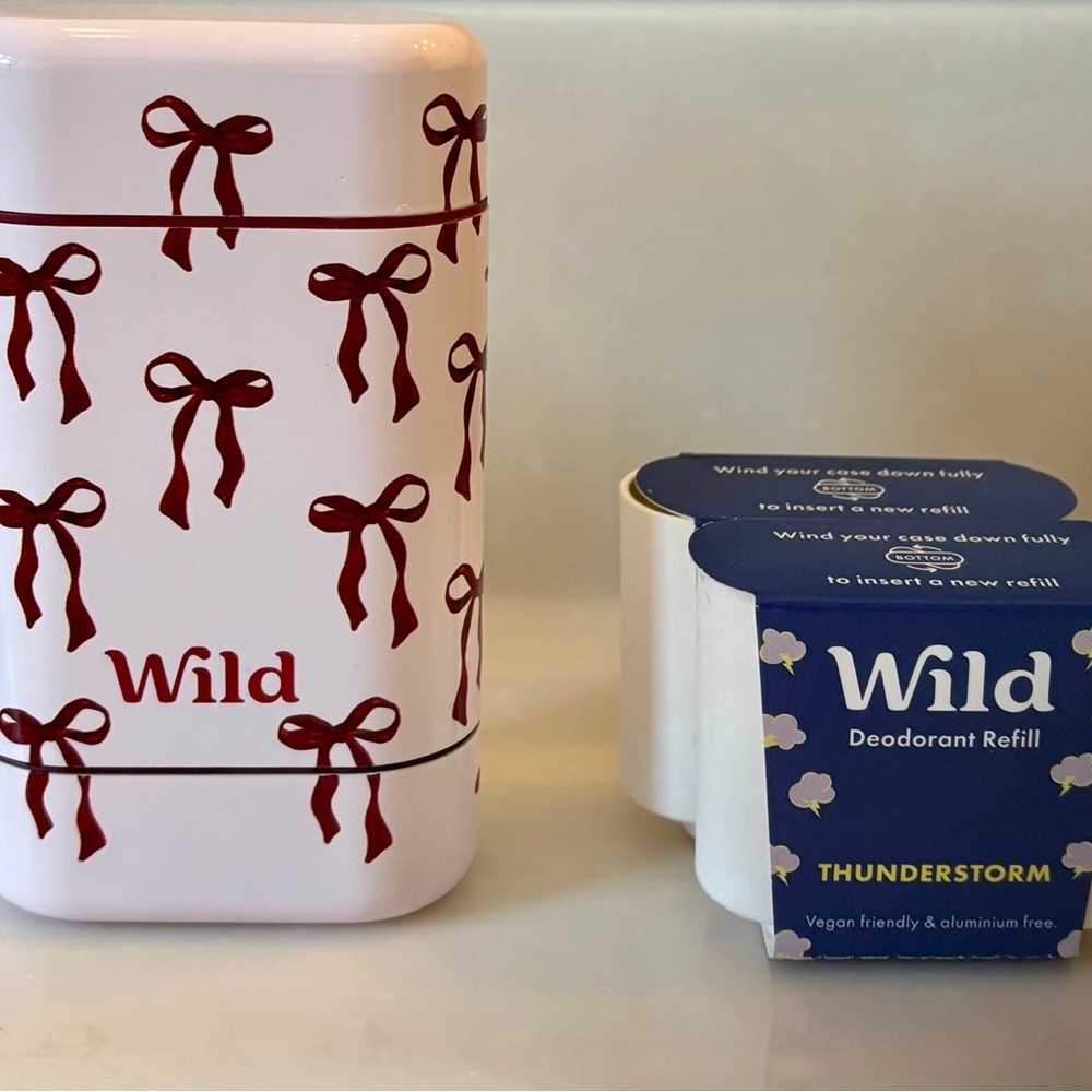 Wild Cosmetics Bow Case & Two Thunderstorm Deodorant Refills